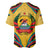 Mozambique Baseball Jersey with Yellow Red Green Swirl Design and Independence Day - Wonder Print Shop