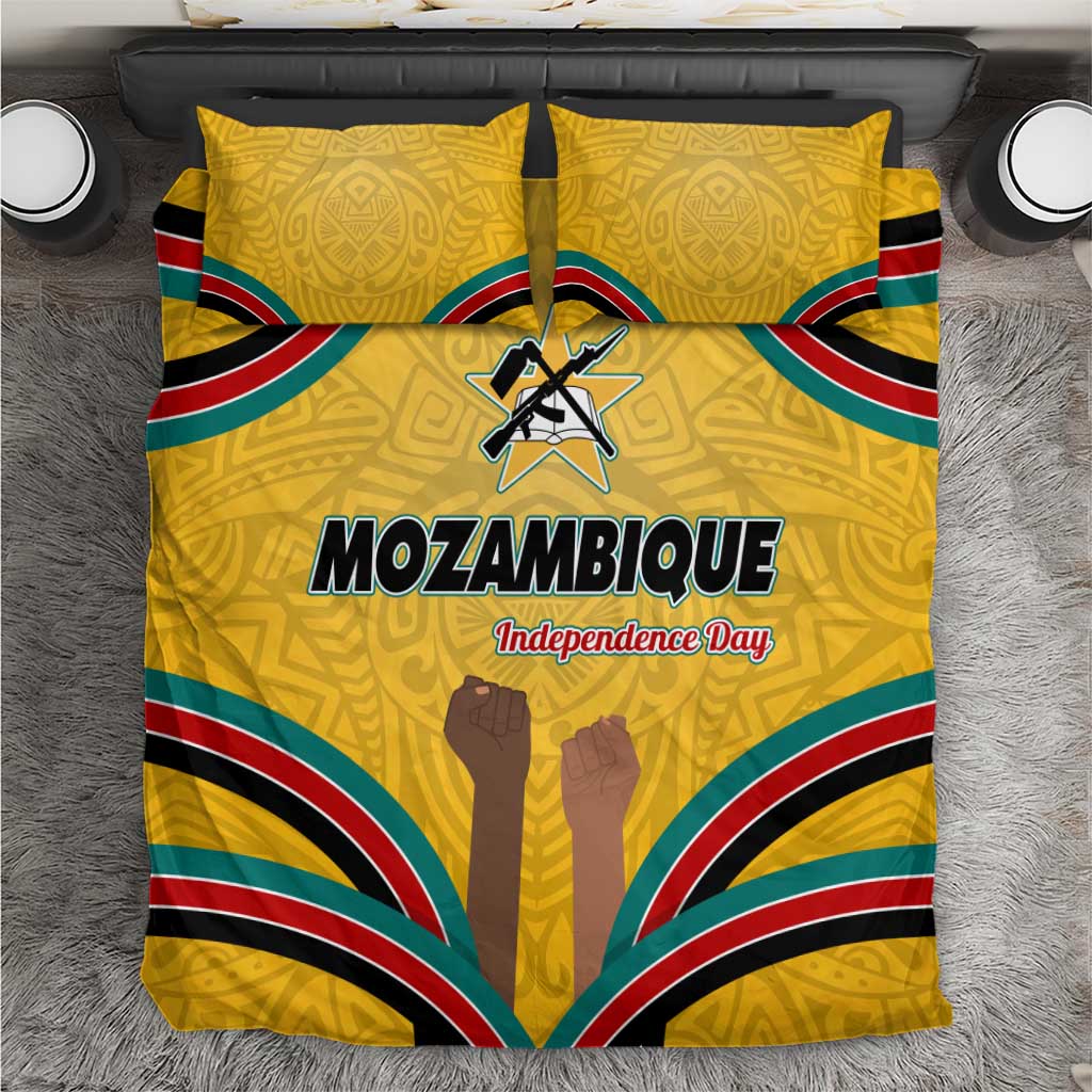 Mozambique Bedding Set with Yellow Red Green Swirl Design and Independence Day - Wonder Print Shop