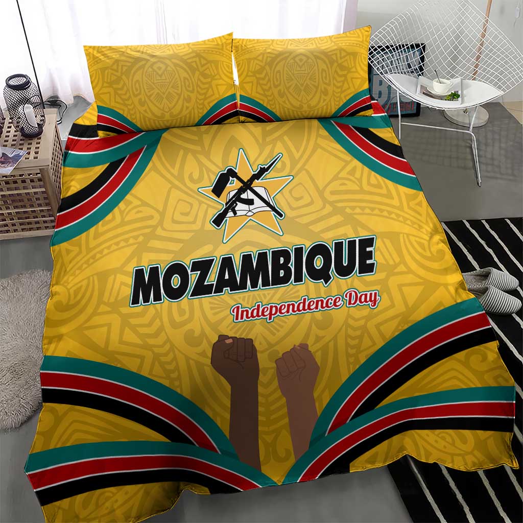 Mozambique Bedding Set with Yellow Red Green Swirl Design and Independence Day - Wonder Print Shop