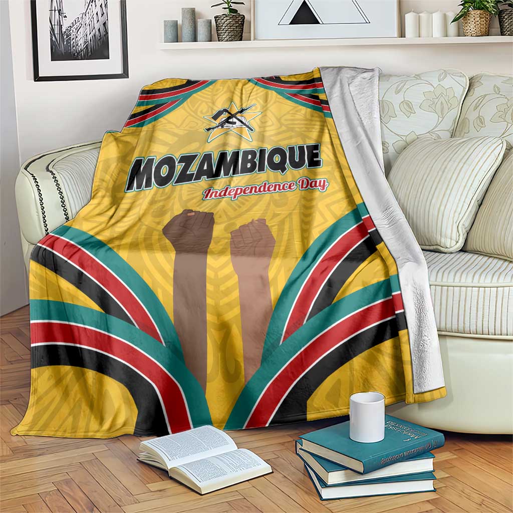 Mozambique Blanket with Yellow Red Green Swirl Design and Independence Day - Wonder Print Shop