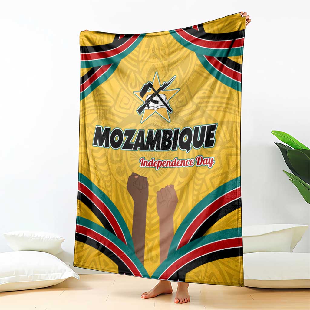 Mozambique Blanket with Yellow Red Green Swirl Design and Independence Day - Wonder Print Shop