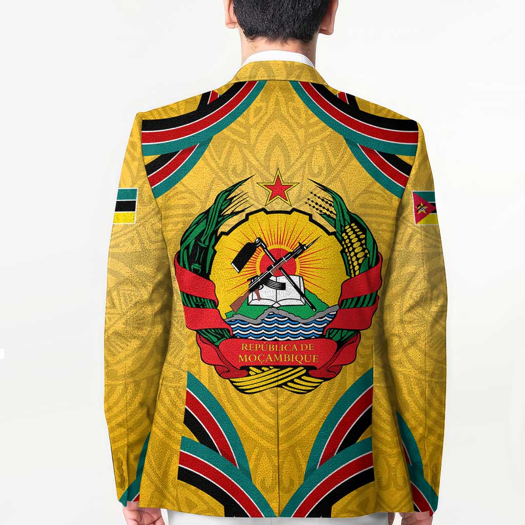 Mozambique Blazer with Yellow Red Green Swirl Design and Independence Day - Wonder Print Shop
