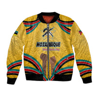 Mozambique Bomber Jacket with Yellow Red Green Swirl Design and Independence Day - Wonder Print Shop