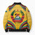 Mozambique Bomber Puffer Jacket with Yellow Red Green Swirl Design and Independence Day - Wonder Print Shop