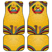Mozambique Car Mats with Yellow Red Green Swirl Design and Independence Day - Wonder Print Shop