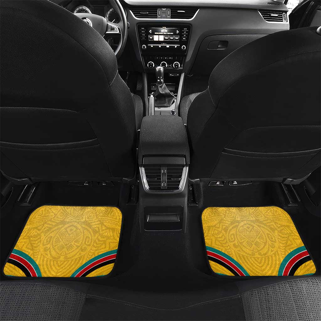 Mozambique Car Mats with Yellow Red Green Swirl Design and Independence Day - Wonder Print Shop