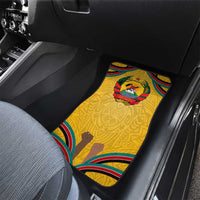 Mozambique Car Mats with Yellow Red Green Swirl Design and Independence Day - Wonder Print Shop