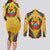 Mozambique Couples Matching Long Sleeve Bodycon Dress and Long Sleeve Button Shirt with Yellow Red Green Swirl Design and Independence Day - Wonder Print Shop