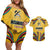 Mozambique Couples Matching Off Shoulder Short Dress and Hawaiian Shirt with Yellow Red Green Swirl Design and Independence Day - Wonder Print Shop
