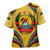 Mozambique Cross Shoulder Shirt with Yellow Red Green Swirl Design and Independence Day - Wonder Print Shop
