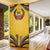 Mozambique Door Cover with Yellow Red Green Swirl Design and Independence Day - Wonder Print Shop