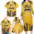 Mozambique Family Matching Long Sleeve Bodycon Dress and Hawaiian Shirt with Yellow Red Green Swirl Design and Independence Day - Wonder Print Shop