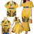 Mozambique Family Matching Mermaid Dress and Hawaiian Shirt with Yellow Red Green Swirl Design and Independence Day - Wonder Print Shop
