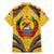 Mozambique Family Matching Mermaid Dress and Hawaiian Shirt with Yellow Red Green Swirl Design and Independence Day - Wonder Print Shop