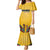 Mozambique Family Matching Mermaid Dress and Hawaiian Shirt with Yellow Red Green Swirl Design and Independence Day - Wonder Print Shop