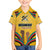 Mozambique Family Matching Off The Shoulder Long Sleeve Dress and Hawaiian Shirt with Yellow Red Green Swirl Design and Independence Day - Wonder Print Shop