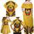 Mozambique Family Matching Off Shoulder Maxi Dress and Hawaiian Shirt with Yellow Red Green Swirl Design and Independence Day - Wonder Print Shop