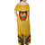Mozambique Family Matching Off Shoulder Maxi Dress and Hawaiian Shirt with Yellow Red Green Swirl Design and Independence Day - Wonder Print Shop