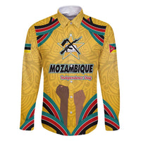 Mozambique Family Matching Off Shoulder Short Dress and Hawaiian Shirt with Yellow Red Green Swirl Design and Independence Day - Wonder Print Shop