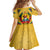 Mozambique Family Matching Puletasi and Hawaiian Shirt with Yellow Red Green Swirl Design and Independence Day - Wonder Print Shop