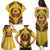 Mozambique Family Matching Puletasi and Hawaiian Shirt with Yellow Red Green Swirl Design and Independence Day - Wonder Print Shop