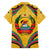 Mozambique Family Matching Puletasi and Hawaiian Shirt with Yellow Red Green Swirl Design and Independence Day - Wonder Print Shop