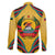 Mozambique Family Matching Puletasi and Hawaiian Shirt with Yellow Red Green Swirl Design and Independence Day - Wonder Print Shop