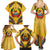 Mozambique Family Matching Summer Maxi Dress and Hawaiian Shirt with Yellow Red Green Swirl Design and Independence Day - Wonder Print Shop