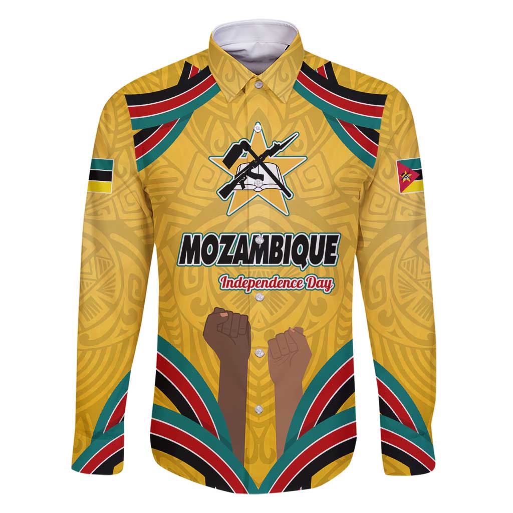 Mozambique Family Matching Summer Maxi Dress and Hawaiian Shirt with Yellow Red Green Swirl Design and Independence Day - Wonder Print Shop