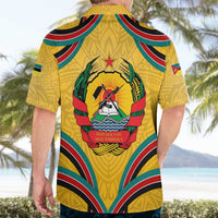 Mozambique Hawaiian Shirt with Yellow Red Green Swirl Design and Independence Day - Wonder Print Shop
