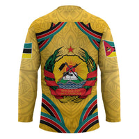 Mozambique Hockey Jersey with Yellow Red Green Swirl Design and Independence Day - Wonder Print Shop