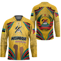 Mozambique Hockey Jersey with Yellow Red Green Swirl Design and Independence Day - Wonder Print Shop
