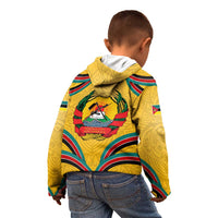 Mozambique Kid Hoodie with Yellow Red Green Swirl Design and Independence Day - Wonder Print Shop