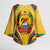 Mozambique Kimono Sleeve Blouse with Yellow Red Green Swirl Design and Independence Day - Wonder Print Shop