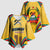 Mozambique Kimono Sleeve Blouse with Yellow Red Green Swirl Design and Independence Day - Wonder Print Shop