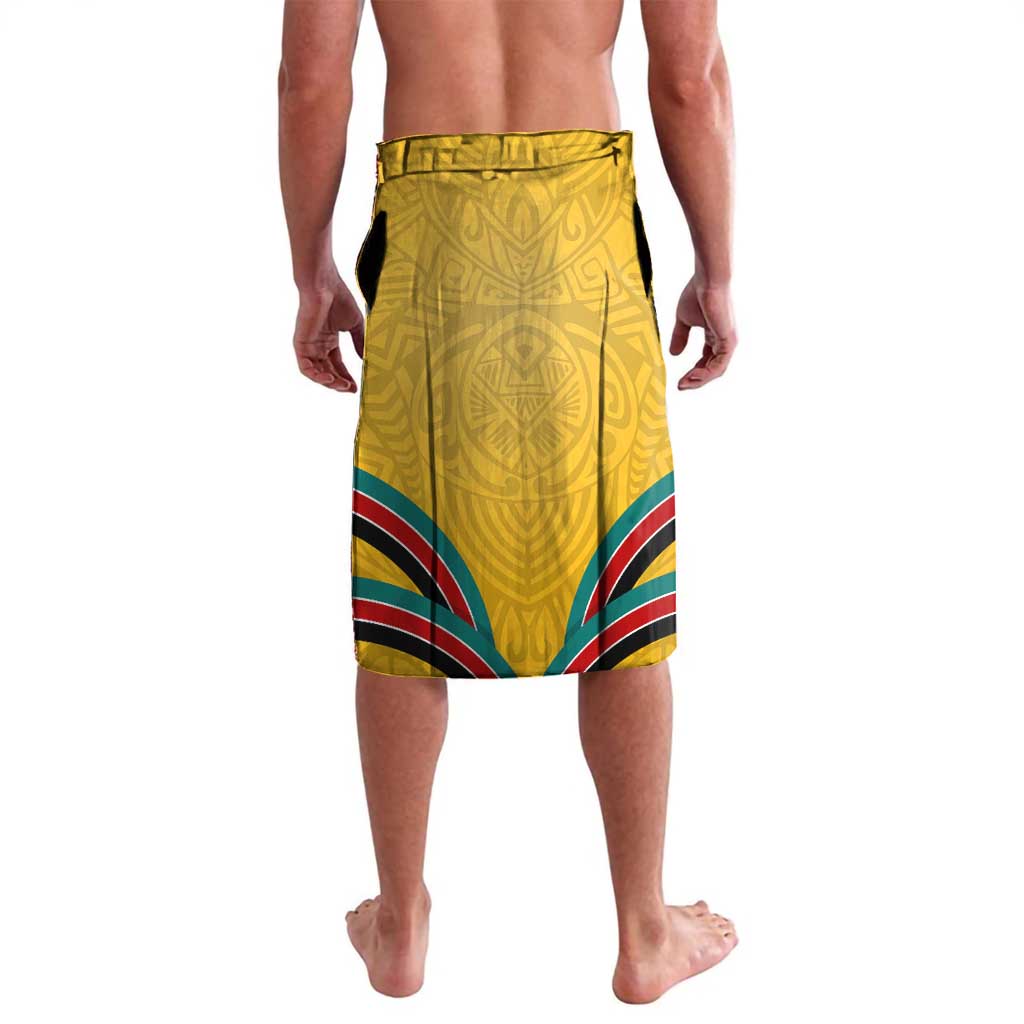 Mozambique Lavalava with Yellow Red Green Swirl Design and Independence Day - Wonder Print Shop