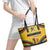 Mozambique Leather Tote Bag with Yellow Red Green Swirl Design and Independence Day - Wonder Print Shop