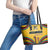 Mozambique Leather Tote Bag with Yellow Red Green Swirl Design and Independence Day - Wonder Print Shop