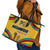 Mozambique Leather Tote Bag with Yellow Red Green Swirl Design and Independence Day - Wonder Print Shop