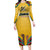 Mozambique Long Sleeve Bodycon Dress with Yellow Red Green Swirl Design and Independence Day - Wonder Print Shop
