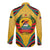 Mozambique Long Sleeve Button Shirt with Yellow Red Green Swirl Design and Independence Day - Wonder Print Shop