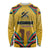 Mozambique Long Sleeve Shirt with Yellow Red Green Swirl Design and Independence Day - Wonder Print Shop
