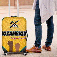Mozambique Luggage Cover with Yellow Red Green Swirl Design and Independence Day - Wonder Print Shop