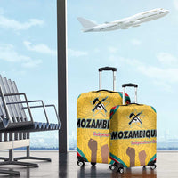 Mozambique Luggage Cover with Yellow Red Green Swirl Design and Independence Day - Wonder Print Shop