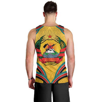 Mozambique Men Tank Top with Yellow Red Green Swirl Design and Independence Day - Wonder Print Shop