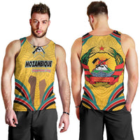 Mozambique Men Tank Top with Yellow Red Green Swirl Design and Independence Day - Wonder Print Shop