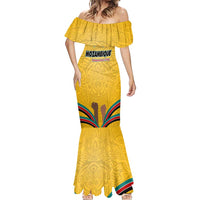 Mozambique Mermaid Dress with Yellow Red Green Swirl Design and Independence Day - Wonder Print Shop