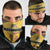 Mozambique Neck Gaiter with Yellow Red Green Swirl Design and Independence Day TS04