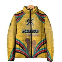 Mozambique Padded Jacket with Yellow Red Green Swirl Design and Independence Day - Wonder Print Shop
