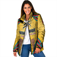 Mozambique Padded Jacket with Yellow Red Green Swirl Design and Independence Day - Wonder Print Shop